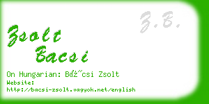 zsolt bacsi business card
